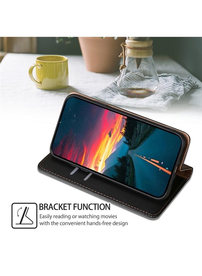 S-TOP Case For Motorola Edge 50 5G Gloss Oil Solid Color Magnetic Leather Phone Case - Image 4