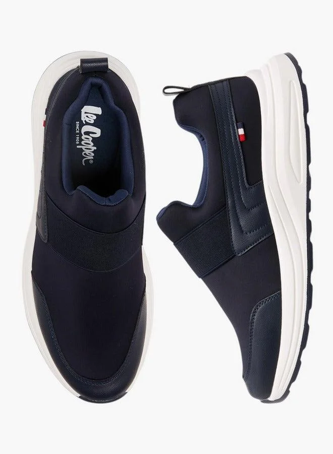 Lee Cooper Men's Solid Slip-On Sneakers with Pull Tabs