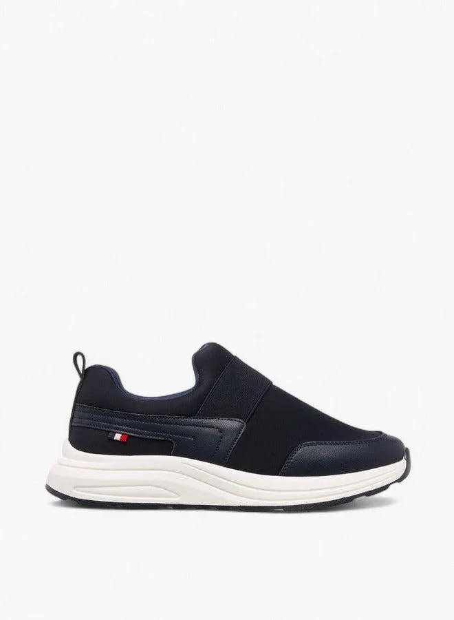 Lee Cooper Men's Solid Slip-On Sneakers with Pull Tabs