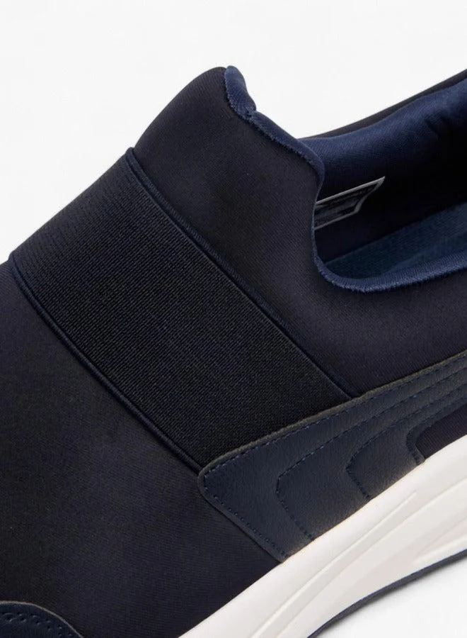 Lee Cooper Men's Solid Slip-On Sneakers with Pull Tabs