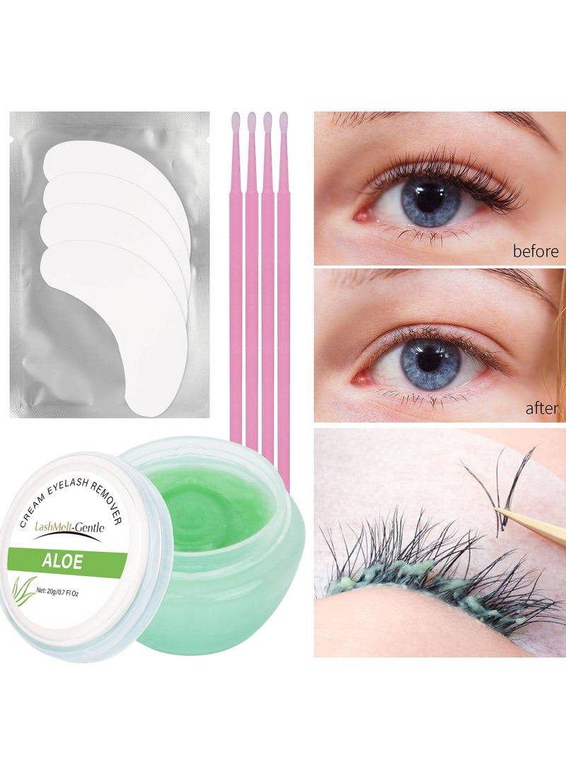 lashvana Cream Eyelash Remover Kit, Aloe Lash Glue Remover Cream With Micro Applicator Swabs And Under Eye Pads, Gentle Fast-Acting Remover For Individual And Cluster Lashes.(20g) - Image 4
