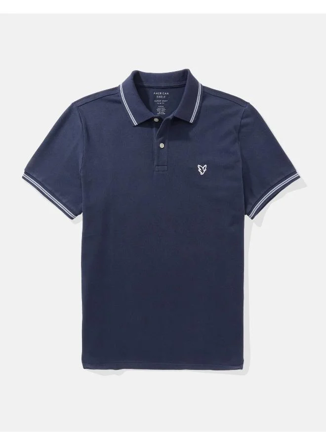 امريكان ايجل AE Tipped Flex Pique Polo Shirt