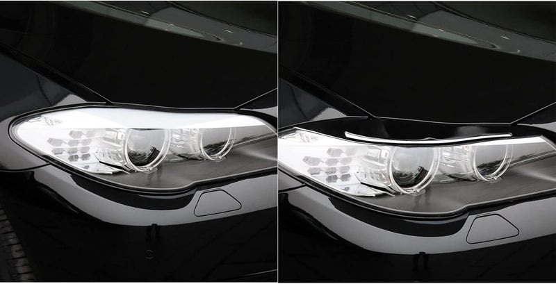DEMULAX Gloss Black Headlight Eyebrow Eyelid for BMW 5 Series F10 - Image 5