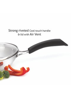 ALDA Alda Bueno Triply Stainless Fry Pan with Glass Lid (28cm)  - Image 2