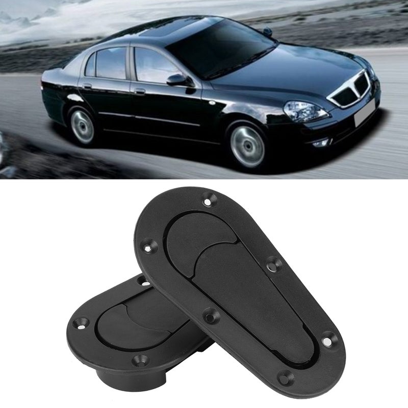 Universal Carbon Fiber Racing Car Hood Pin Engine Bonnet Latch Lock Kit RefittingBlack - Image 5