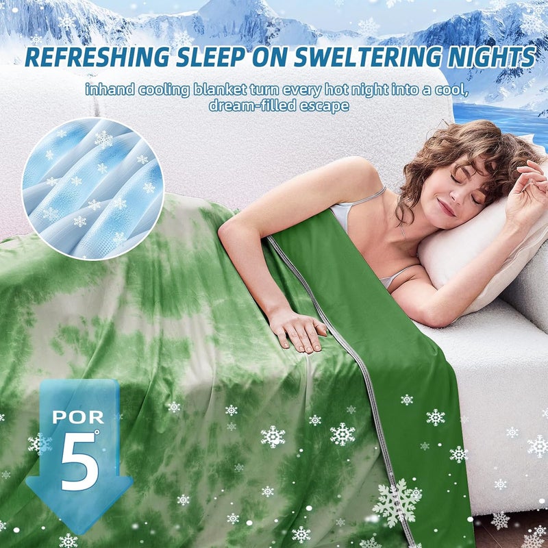 inhand Cooling Throw Blanket (50"x60"), Cooling Blankets for Hot Sleepers, Absorbs Heat to Keep Adults Cool for Summer Nights Sweats, Thin Cold Lightweight Blanket for Couch Bed, All Season Use - Image 3