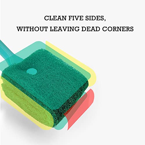 humyeam Aquarium Cleaning Brush - 2 PCS Fish Tank Cleaning Brush Double-Sided Sponge Brush Long Handle Fish Tank Scrubber for Aquariums and Home - Image 3