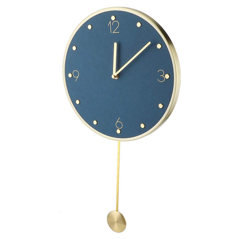ساعة حائط ناتوديكو pendulum الحديثة ساعة Swing كبيرة لساعات الحائط لغرفة المعيشة تعمل بالبطارية ساعة pendulum صامتة للمنزل غرفة النوم المكتب الأزرق