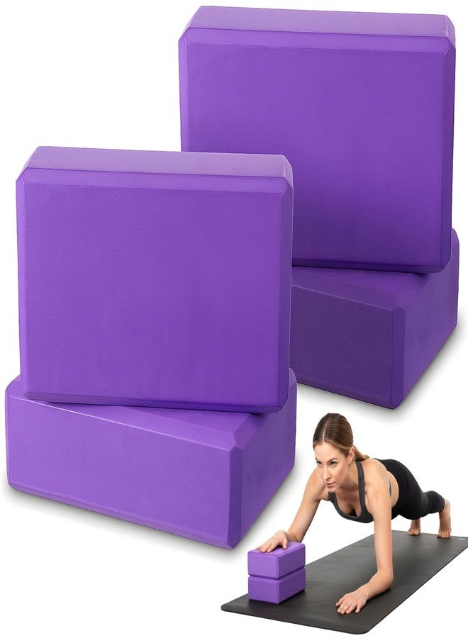 Caeuiciw 4 Pcs Yoga Blocks 9 x 6 x 3.15 Inch Eva Foam Lightweight Non Slip Yoga Props for Pilates Stretching and Meditation Exercise Blocks Lightweight Yoga Essentials - Image 1