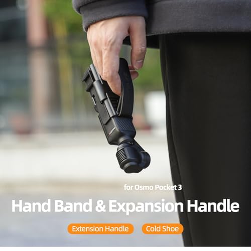 Xmipbs Pocket 3 Hand Strap Extension Handle with Cold Shoe Mount, Adjustable Wrist Strap for DJI Osmo Pocket 3, Compatible with 1/4" Thread Handle, Comfortable Grip & Hand Band for Osmo Pocket3 - Image 2