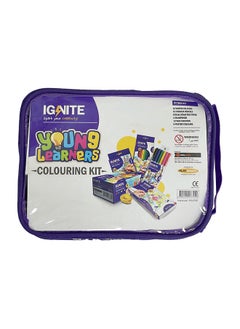 ignite Young Learners Colouring Kit Water Colour 12 Colours, Color Pencils 12 colors, Duo two Tip Felt Pen 6 color, Sharpener, Crayons 12 colour, Poster Colour 6 Colours | Ages 3+  - Image 2