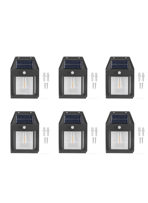 Set of 6 Solar Charging Outdoor Lights for Homes and Gardens with Motion Sensor and 3 Modes
