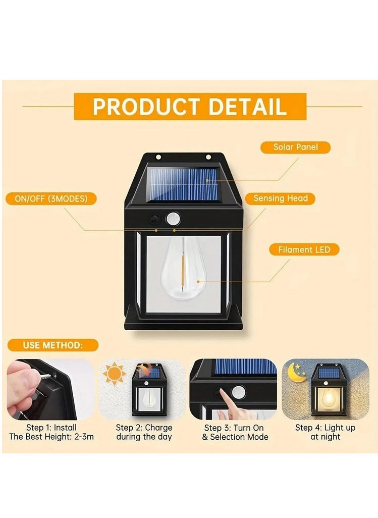 Generic - Set of 6 Solar Charging Outdoor Lights for Homes and Gardens with Motion Sensor and 3 Modes - Image 1