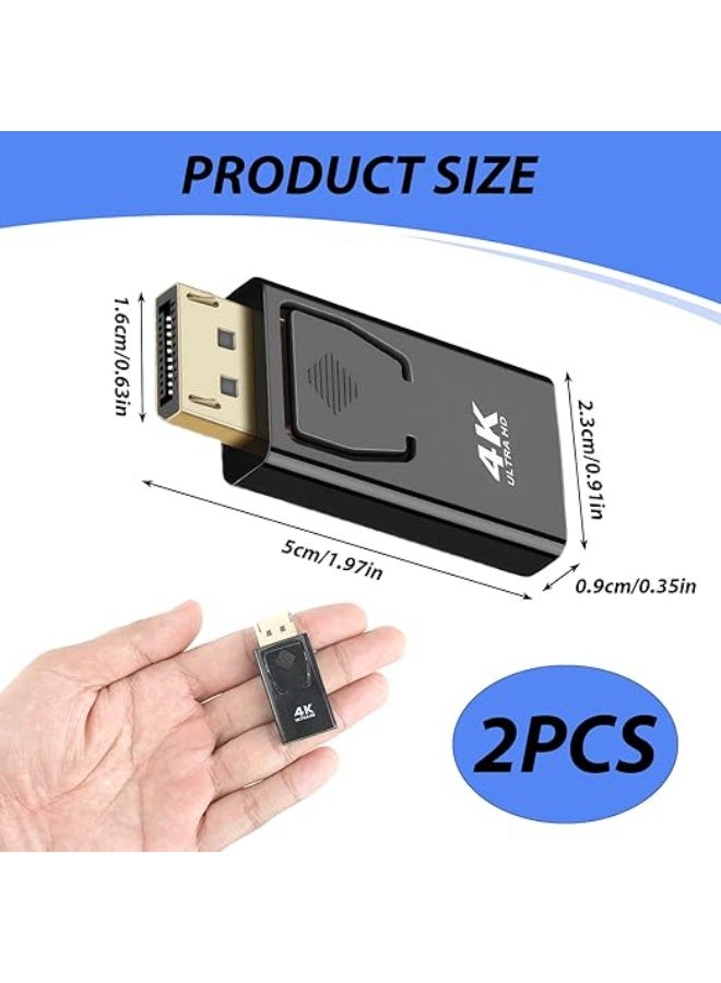 DisplayPort to HDMI Adapter (2-Pack) - 4K & 1080p High-Definition Converter - Male DP to Female HDMI Adaptor for Laptop, PC, Desktop, and Monitor - Image 5