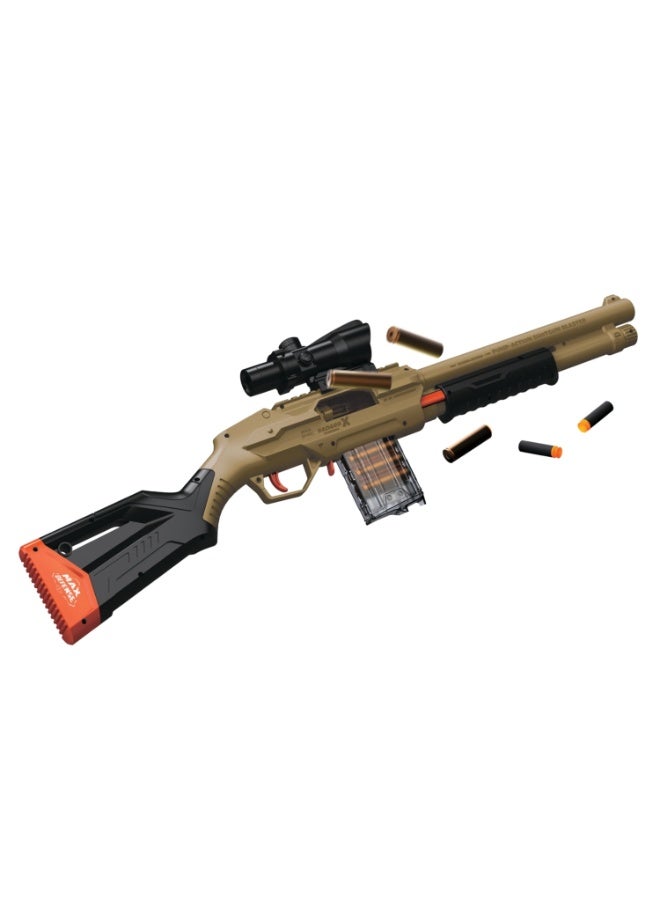 Max Defense Stormer Shell Eject Action Blaster | 10X Eva Bullets | 5X Bullet Casting |1X Aiming Scope | Age 6+ Max Defense - Image 3