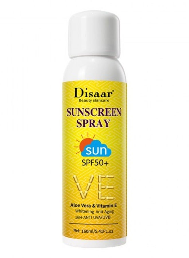 Disaar Sunscreen Spray SPF 50 with Aloe Vera and Vitamin E  160 ml  - Image 1