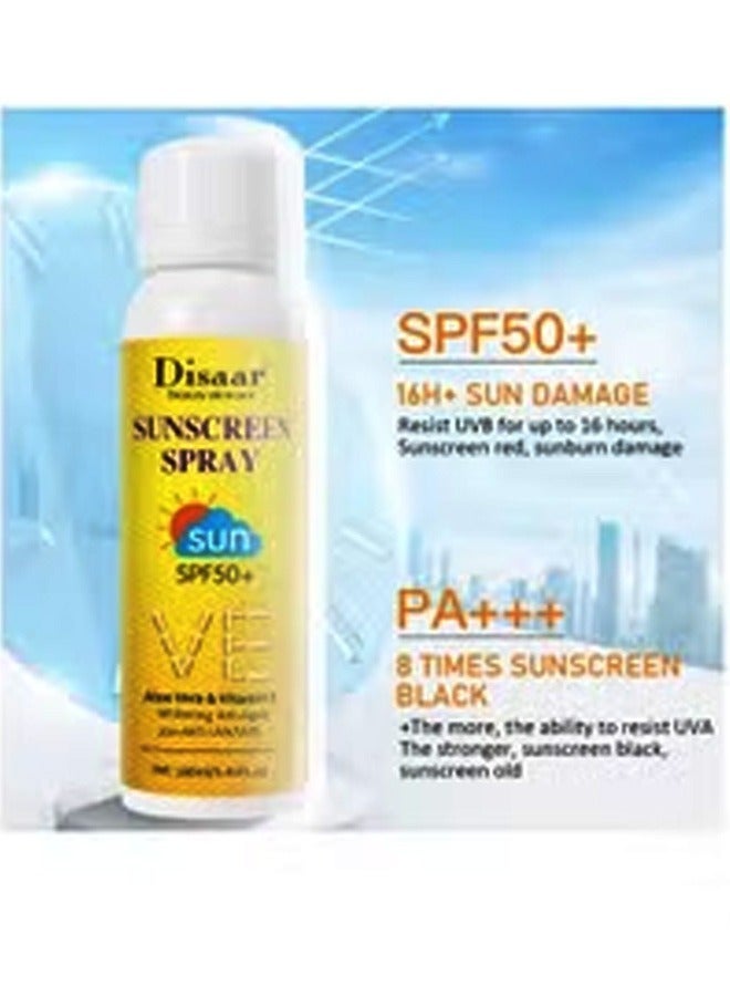 Disaar Sunscreen Spray SPF 50 with Aloe Vera and Vitamin E  160 ml  - Image 2