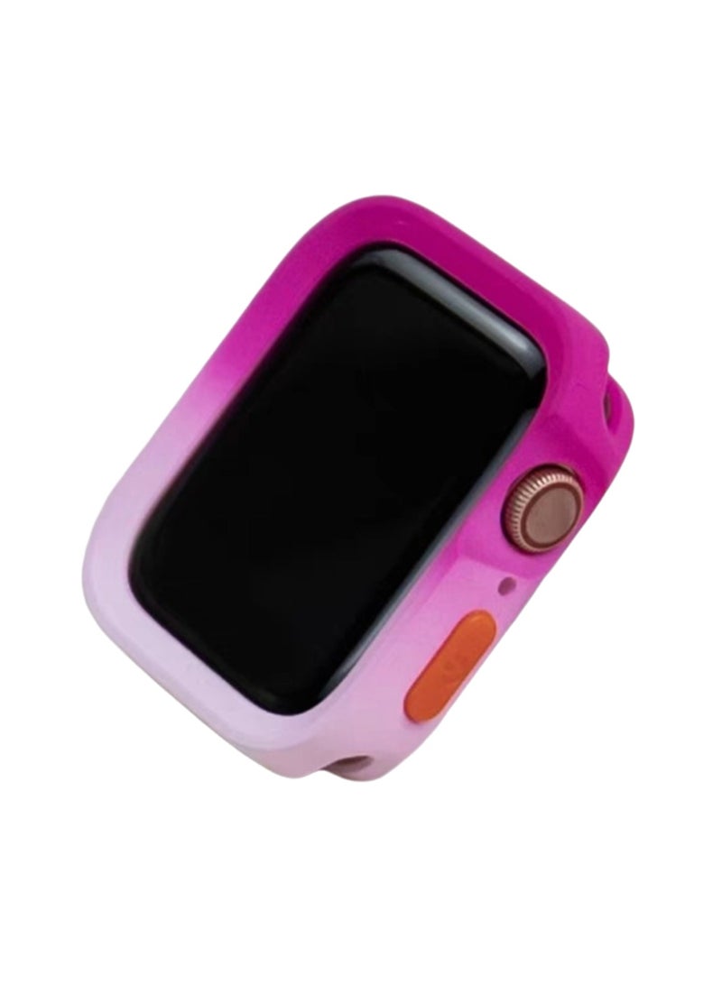 Rose Pink For Apple Iwatch9 44mm/45mm Two-Color Gradient Protective Cover Hollow, Waterproof And Drop-Proof - Image 1