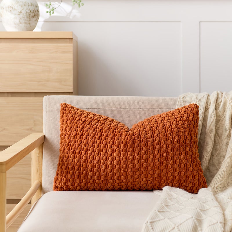 2pcs Ginger Corduroy Bubble Pillowcase Set 20x28 Inch Concealed Zipper Soft Skin Friendly Fabric Double Sided Use Machine Washable For Sofa Bedroom Car Holiday Decor Pillow Insert Not Included - Image 2