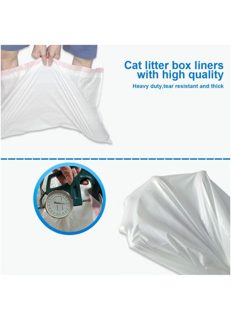GMORO - Cat Litter Liner Bags, Heavy Duty Litter Box Tray Liners with Drawstring, Leak Proof and Easy to Clean, Pack of 8 Cat Waste Bags - Image 1