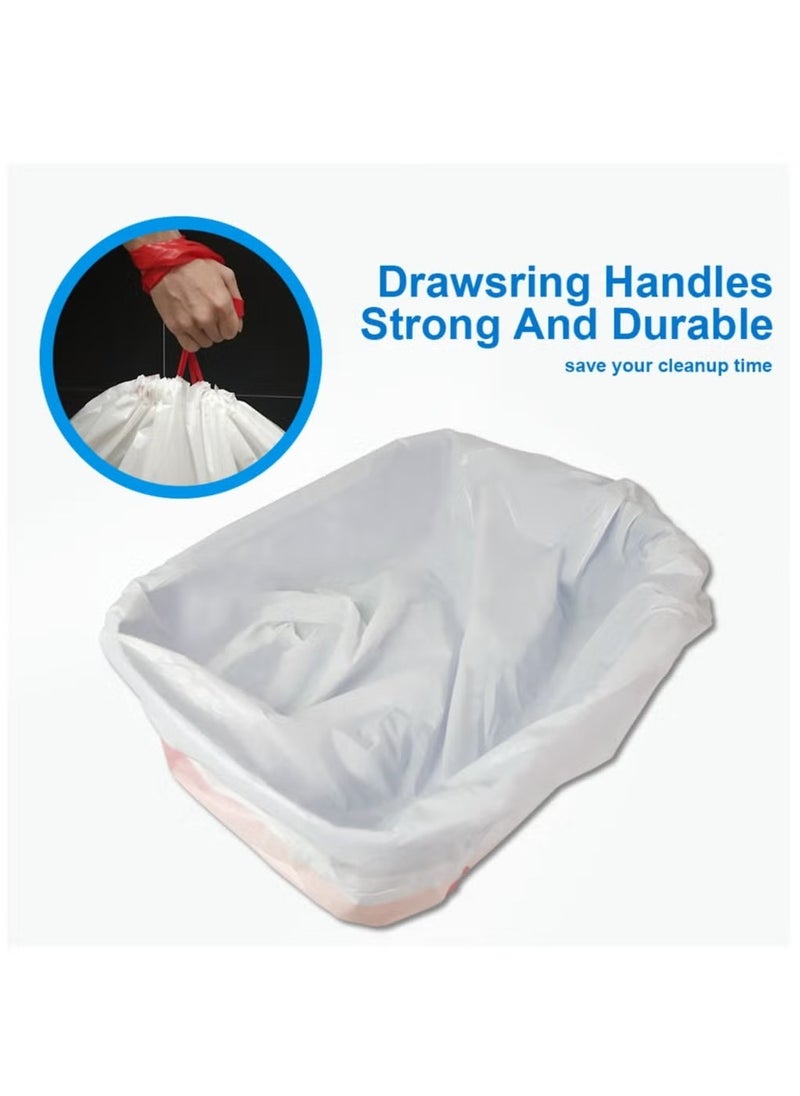 GMORO - Cat Litter Liner Bags, Heavy Duty Litter Box Tray Liners with Drawstring, Leak Proof and Easy to Clean, Pack of 8 Cat Waste Bags - Image 1