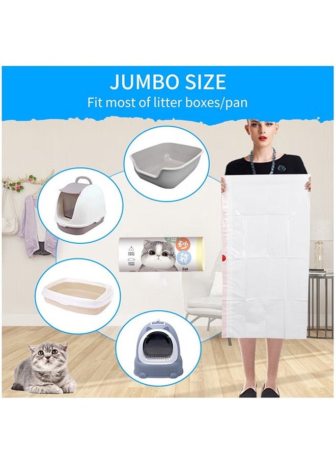 GMORO - Cat Litter Liner Bags, Heavy Duty Litter Box Tray Liners with Drawstring, Leak Proof and Easy to Clean, Pack of 8 Cat Waste Bags - Image 1