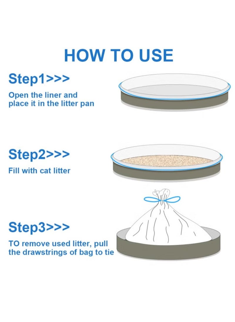 GMORO - Cat Litter Liner Bags, Heavy Duty Litter Box Tray Liners with Drawstring, Leak Proof and Easy to Clean, Pack of 8 Cat Waste Bags - Image 1