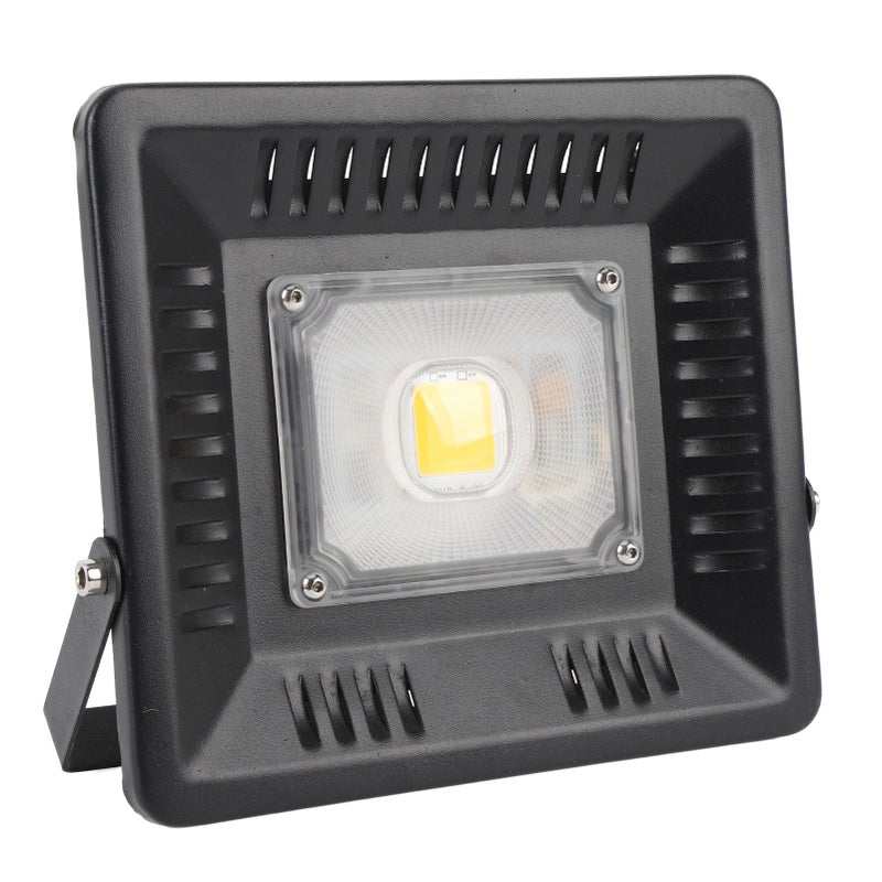 مصباح ساطع LED بقوة 50 واط IP65 مضاد للمطر متصل بالسلك مباشرة، سطوعه 5000 لومن فائق السطوع مع قاعدة معدنية قابلة للتعديل للاستخدام في الهواء الطلق، ضوء دافئ - Image 1