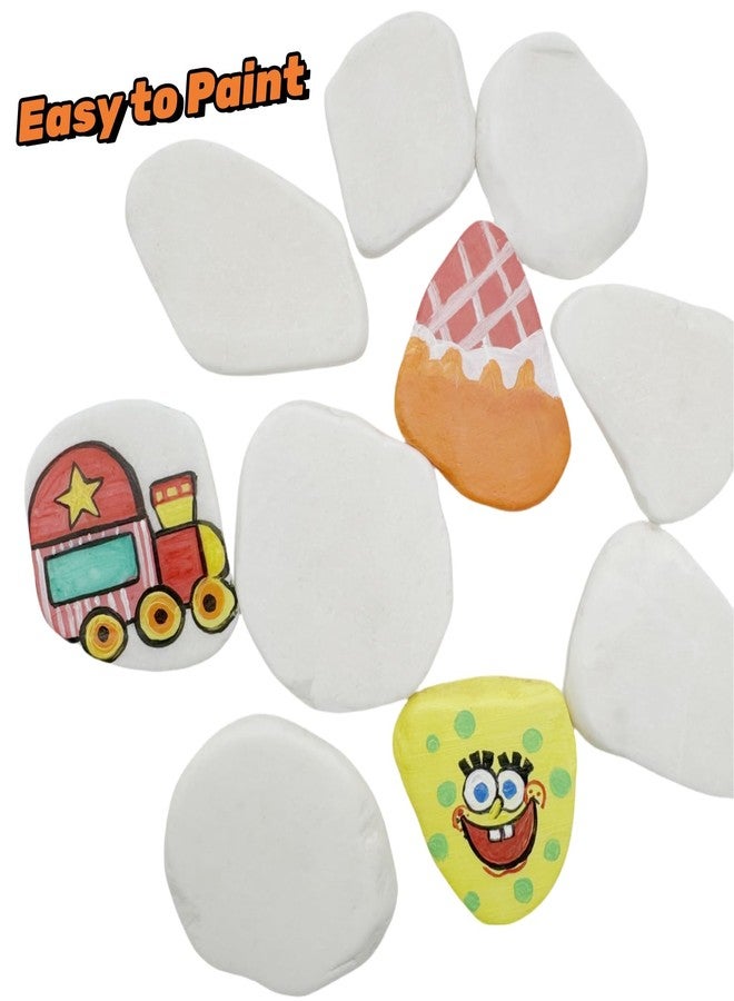 Lifetop 20PCS White Rocks for Painting, 2"-3" Smooth Natural Irregular DIY Rocks, Flat Surface Arts and Crafting Supplies - Image 4