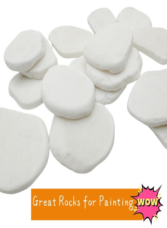 Lifetop 20PCS White Rocks for Painting, 2"-3" Smooth Natural Irregular DIY Rocks, Flat Surface Arts and Crafting Supplies - Image 2