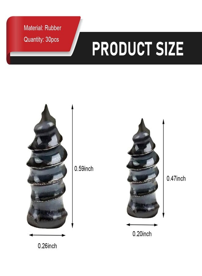 Dogary 30 PCS Tire Repair Nail, Self-service Vacuum Tire Quick Repair Rubber Screw Nail, Waterproof Self-tapping Tight Fit Screw Plugs Set, Universal Portable Puncture Wonder Tool (Black) - Image 2