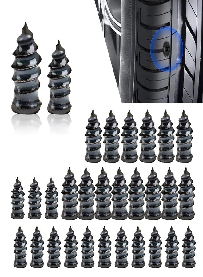 Dogary 30 PCS Tire Repair Nail, Self-service Vacuum Tire Quick Repair Rubber Screw Nail, Waterproof Self-tapping Tight Fit Screw Plugs Set, Universal Portable Puncture Wonder Tool (Black) - Image 1