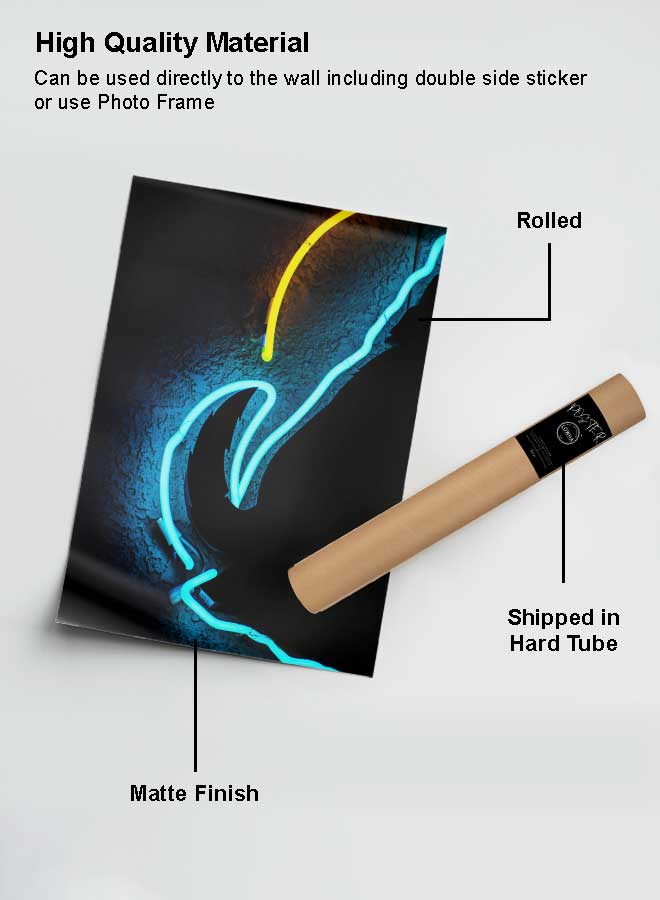 LOWHA Poster Painting Art With Four Separate Pieces Of Double-Sided Stickers Neon Lights Art For Home Bedroom Living Room And Office Decor  - Image 2