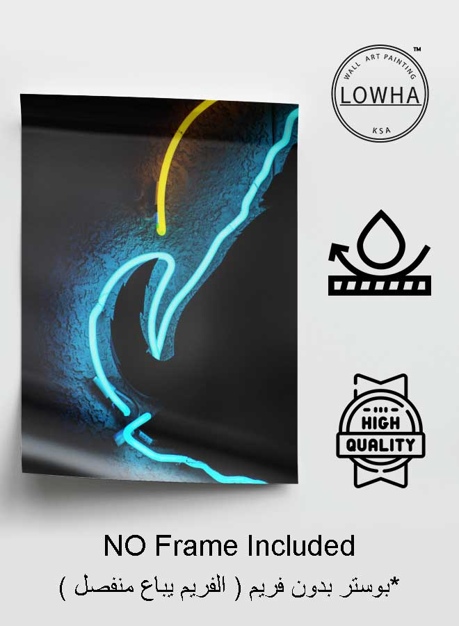 LOWHA Poster Painting Art With Four Separate Pieces Of Double-Sided Stickers Neon Lights Art For Home Bedroom Living Room And Office Decor  - Image 3