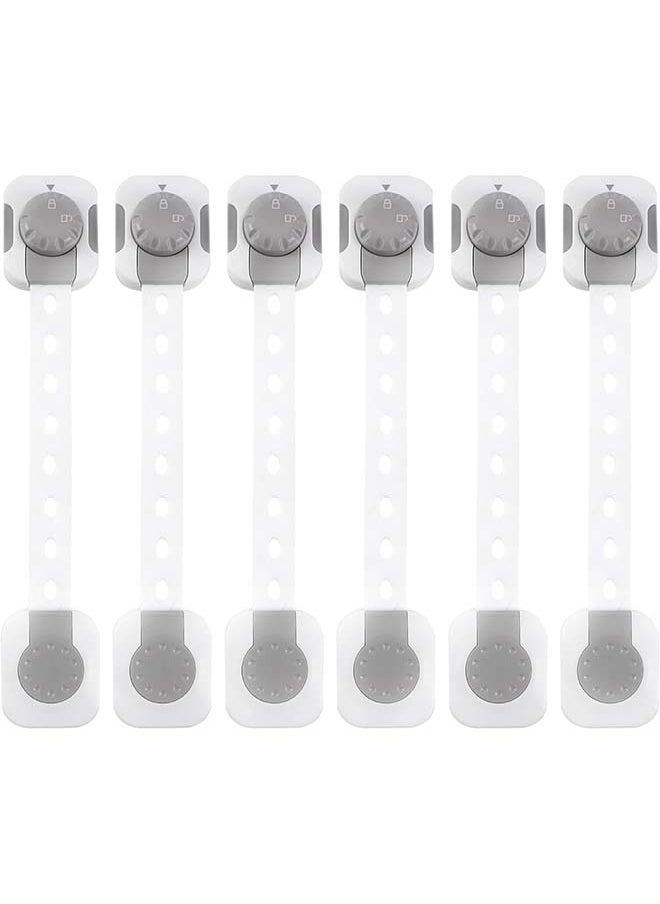 SKY-TOUCH - 6pcs Baby Safety LockChild Safety locksMultiFunctional Adjustable Double Button Baby AntiClip Latch System for Cabinets Drawers Fridge Closet Doors Etc - Image 1