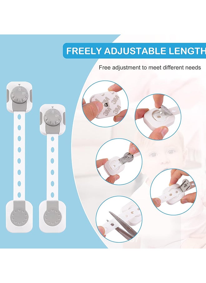 SKY-TOUCH - 6pcs Baby Safety LockChild Safety locksMultiFunctional Adjustable Double Button Baby AntiClip Latch System for Cabinets Drawers Fridge Closet Doors Etc - Image 1