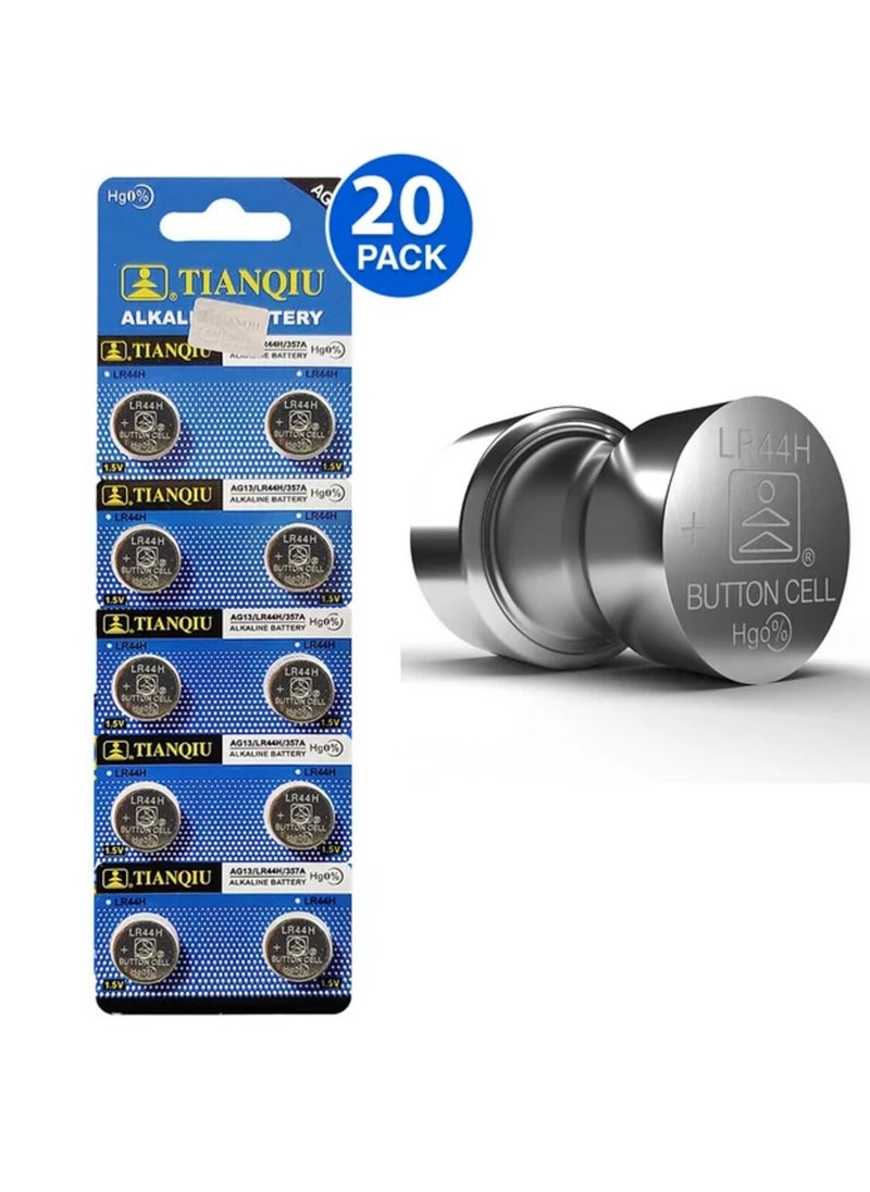 TIANQIU 20-Pieces Tianqiu AG13/ LR44H/ 357A 1.5V Alkaline Batteries  - Image 1