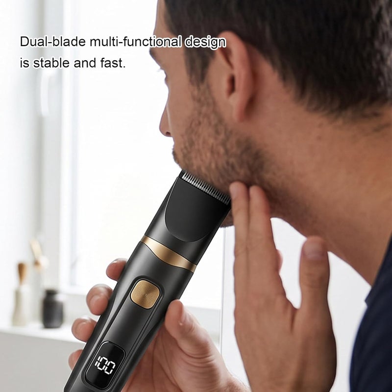 3-in-1 Manscape Body Trimmer Waterproof Multifunction Body Hair Trimmer with Detachable Ceramics Blades for Men for Household Daily Bathing Trimming Use (Black) - Image 3