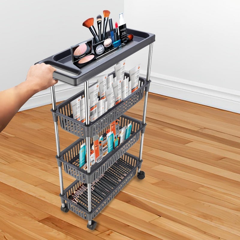 Rasvesh PlasticStainless Steel Fruit Vegetable 31 Stand Kitchen Trolley Fruit Basket Vegetable Basket Onion Potato Rack for Kitchen Vegetable Stand for Kitchen 31 Layer Rack - Image 4