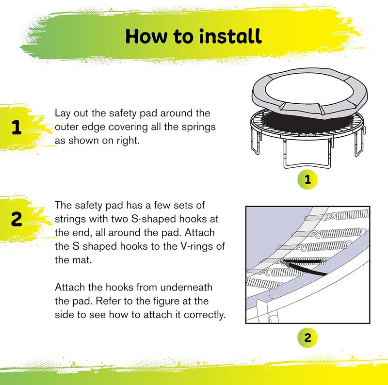 Upper Bounce Replacement Safety Pad, Fits 48" Round Mini Rebounder Foldable Trampoline with 6 Legs- Blue - Image 3