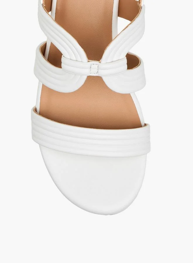 Celeste WHITE Girls Hook & Loop Block Heel Sandals for Women | Best Price UAE