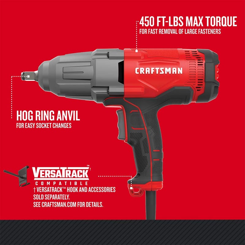 CRAFTSMAN Impact Wrench, 1/2 inch, 7.5 Amp, Corded (CMEF901) - Image 2