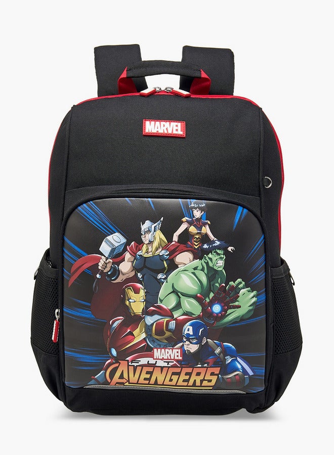 مارفل حقيبة ظهر مدرسية للأولاد بطبعة المنتقمون بأشرطة قابلة للتعديل وإغلاق بسحاب - Image 1