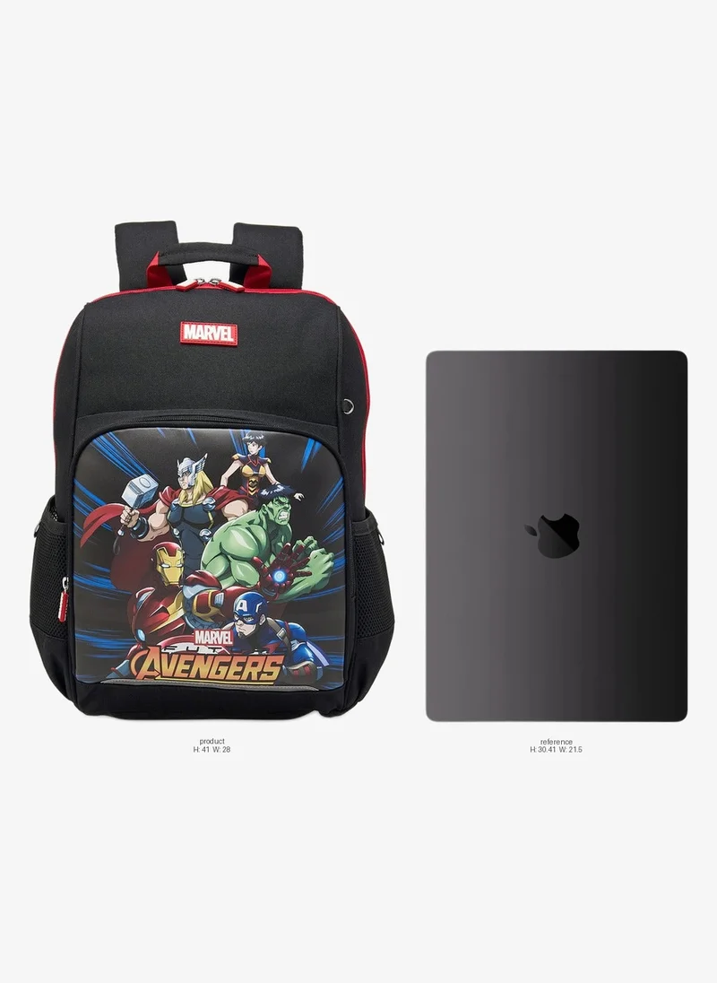 Marvel Avengers Print School Backpack With Adjustable Straps And Zip Closure - 13X31X41 Cm