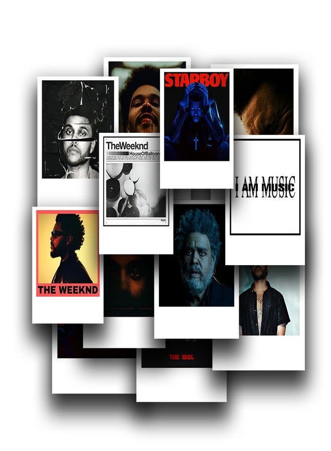 zenithink The Weeknd Album polaraid Pop Artist Collage, 12 Piece Set Wall Poster (2inx2.5in) 300 GSM Included Glue Dots, Paper Home Decor Art Poster For Bedroom, Living room, Office, - Image 1