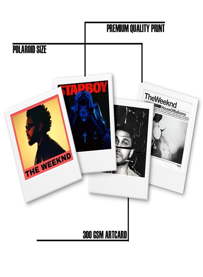 zenithink The Weeknd Album polaraid Pop Artist Collage, 12 Piece Set Wall Poster (2inx2.5in) 300 GSM Included Glue Dots, Paper Home Decor Art Poster For Bedroom, Living room, Office, - Image 4