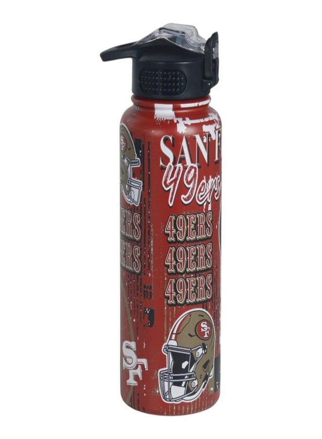 Proformance Home NFL San Francisco 49ers ProPress Homefield Mashup 32oz Stainless Steel Water Bottle, Press Top Lid - Image 1