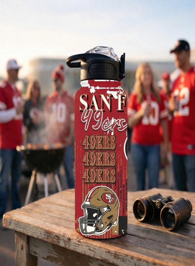 Proformance Home NFL San Francisco 49ers ProPress Homefield Mashup 32oz Stainless Steel Water Bottle, Press Top Lid - Image 4