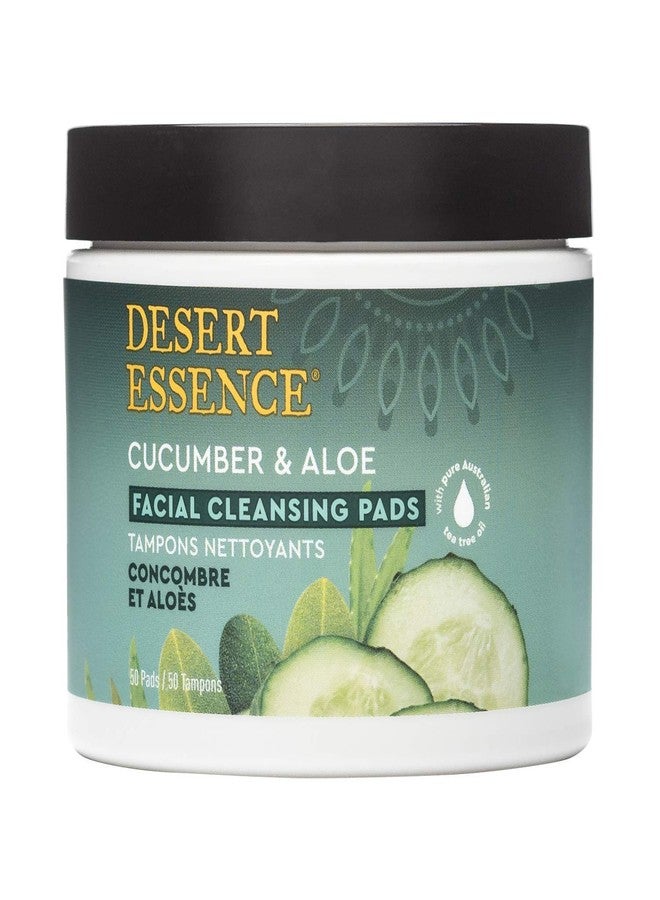 Desert Essence Cucumber & Aloe Cleansing Pads Desert Essence 50 pads Container - Image 2