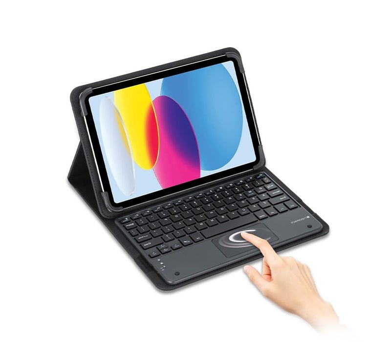 Neopack Universal Keyboard Folio Case | Protective Cover with Detachable Bluetooth Keyboard & Trackpad Compatible with All 10 to 11" Tablets | Support iOS, Android, Windows Operating Systems (Black) - Image 1